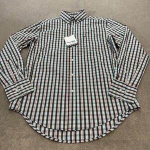 Wrangler Shirt Men's Medium 20X Competition Rodeo Long Sleeve Plaid Cowboy